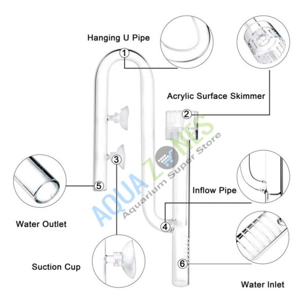 17mm Glass lily pipe with skimmer