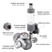 Week Aqua Dual Gauge CO2 Regulator and Solenoid